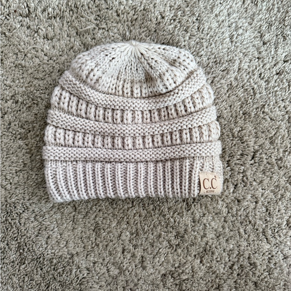 C.C Kids Cream Knit Hat